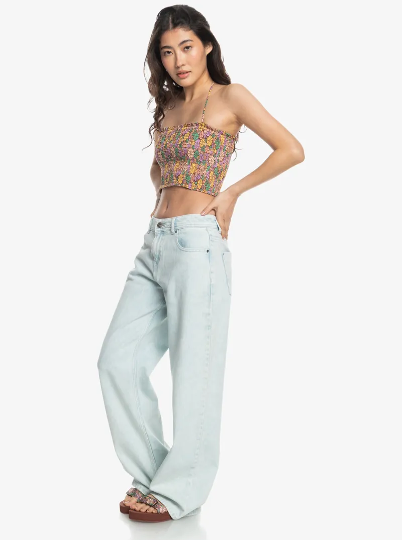 Roxy Warm Waters Printed Halter Root Beer All About Sol Mini - Womens Brown Top-4