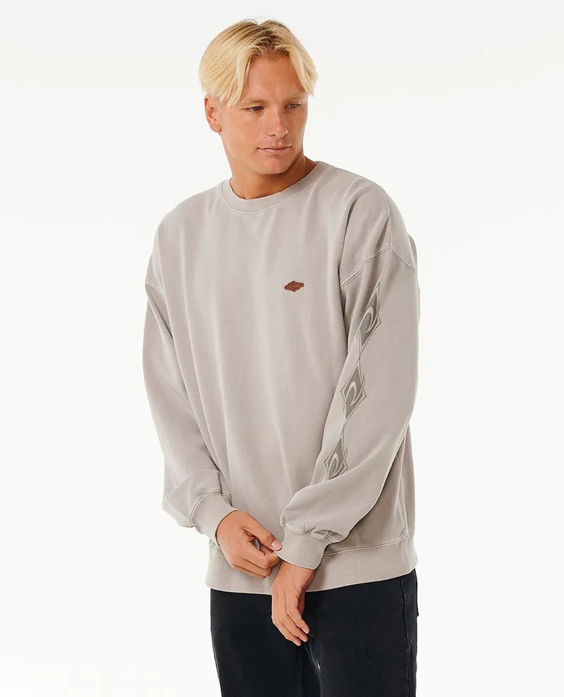 Rip Curl Original Surfers Crew Stone - Mens Grey Sweater-1