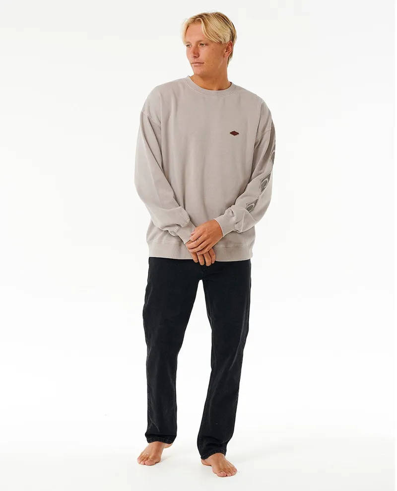 Rip Curl Original Surfers Crew Stone - Mens Grey Sweater-5