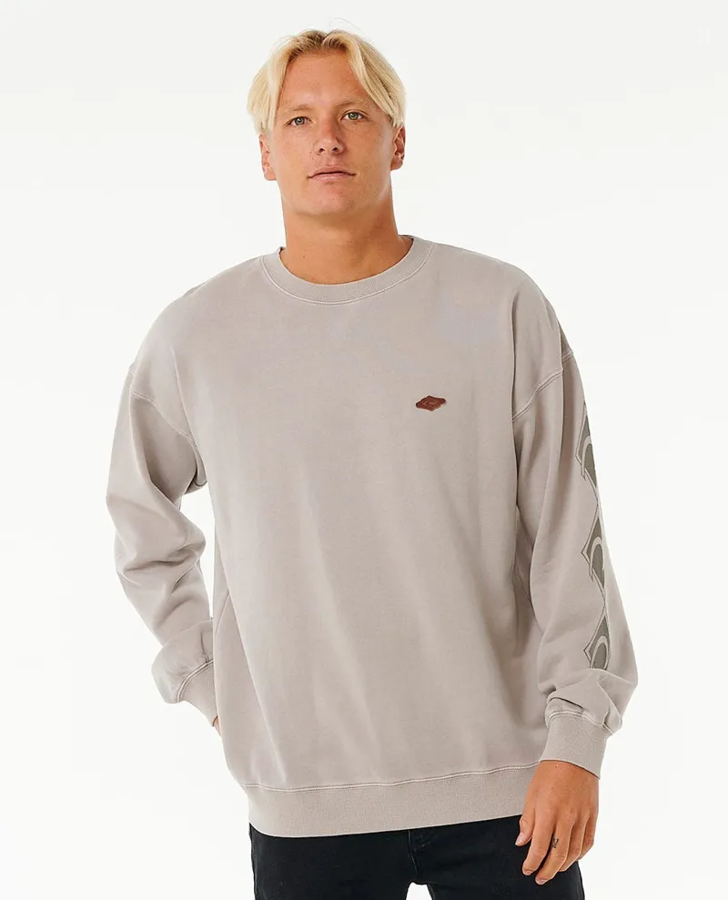 Rip Curl Original Surfers Crew Stone - Mens Grey Sweater