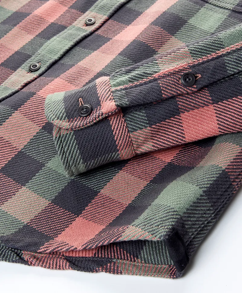 Outerknown Blanket Shirt Astrodust Balboa Check - Mens Pink-2