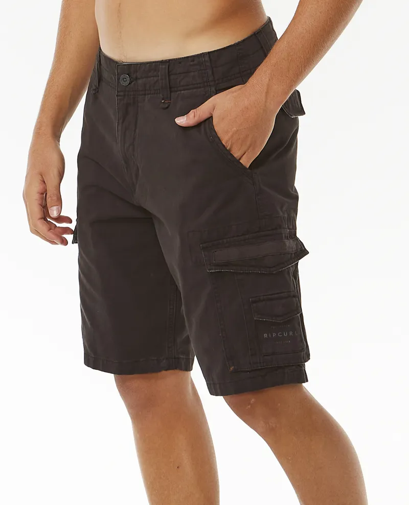 Rip Curl Classic Surf Trail Cargo Washed Black - Mens Shorts-1