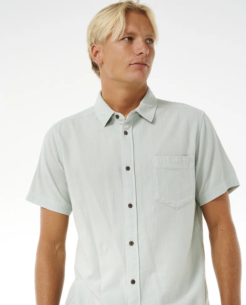 Rip Curl Washed Short Sleeve Shirt Mint - Mens Green Shirt-4