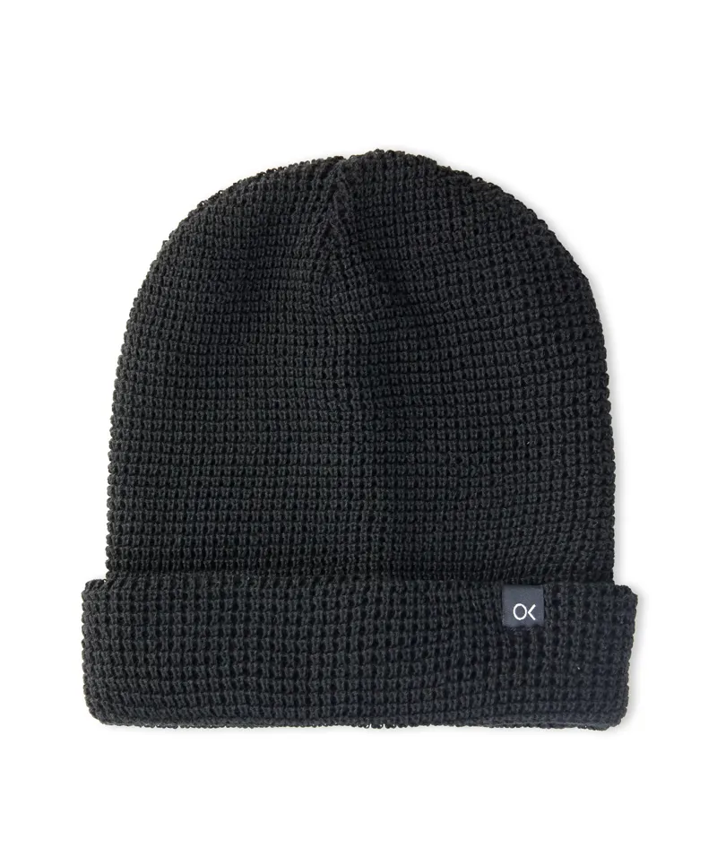 Outerknown OK Knit Beanie Pitch Black - Unisex Knitted Hat