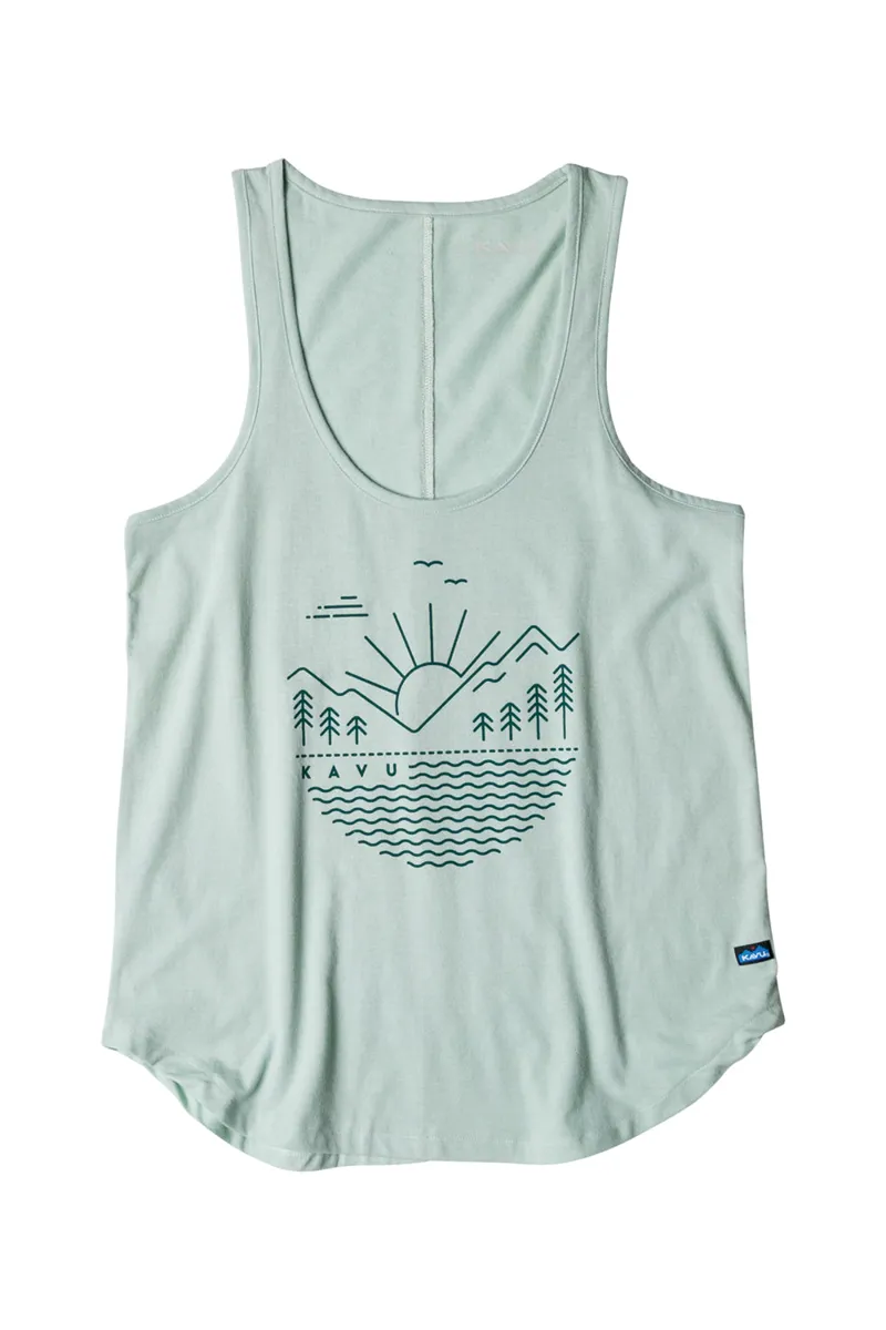 Kavu Dont Sweat It Tank Cool Aqua - Womens Blue Vest Top