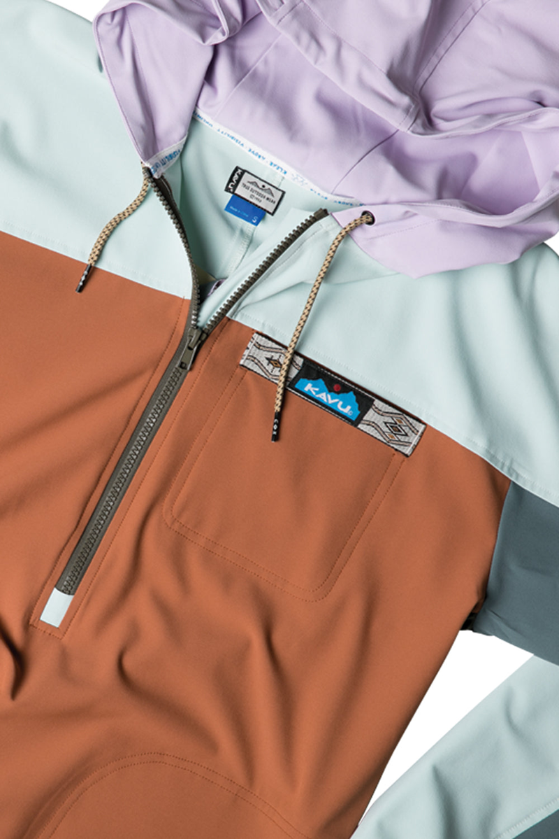 Kavu Bay Breeze Jacket Mix Up - Womens Orange Green Coat-2