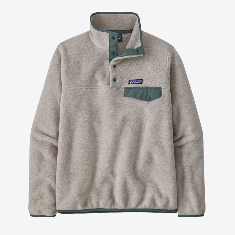 Patagonia Lightweight Synchilla Snap-T Fleece Pullover - Womens Oatmeal Heather Nouveau Green-2