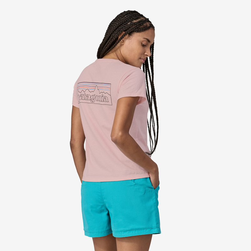 Patagonia P-6 Logo Responsibili-Tee Outline Whisker Pink - Womens T-Shirt-2