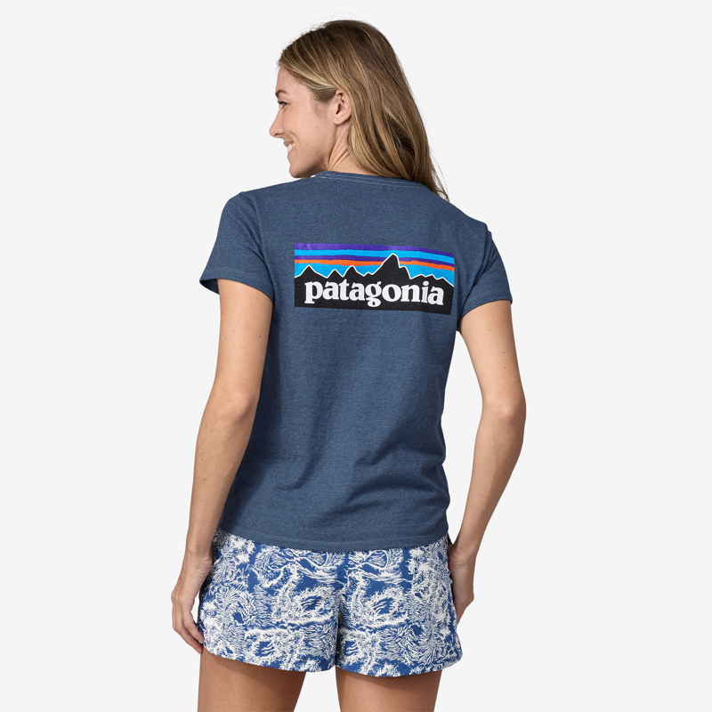 Patagonia P-6 Logo Responsibili-Tee Utility Blue - Womens T-Shirt-3
