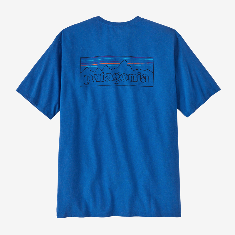 Patagonia P-6 Logo Responsibili-Tee Outline: Vessel Blue - Mens T-Shirt-1