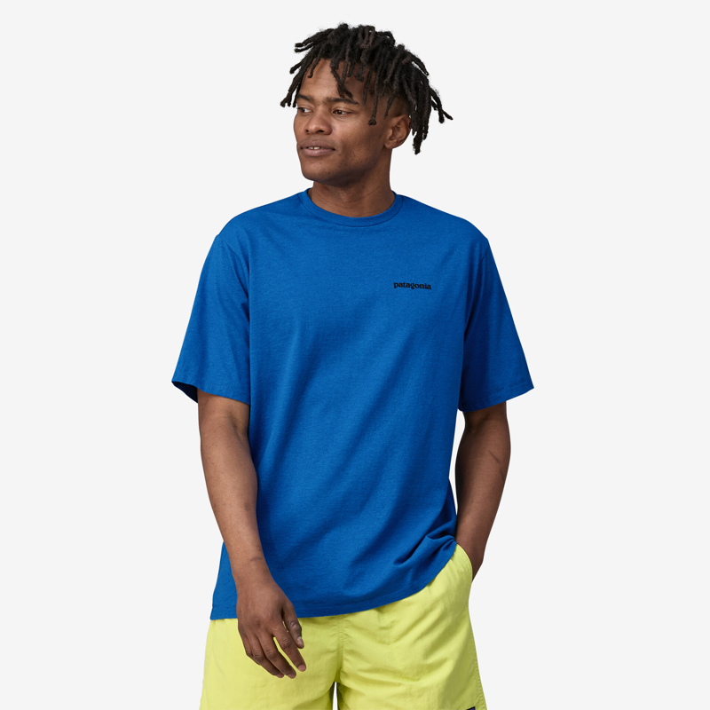 Patagonia P-6 Logo Responsibili-Tee Outline: Vessel Blue - Mens T-Shirt-2
