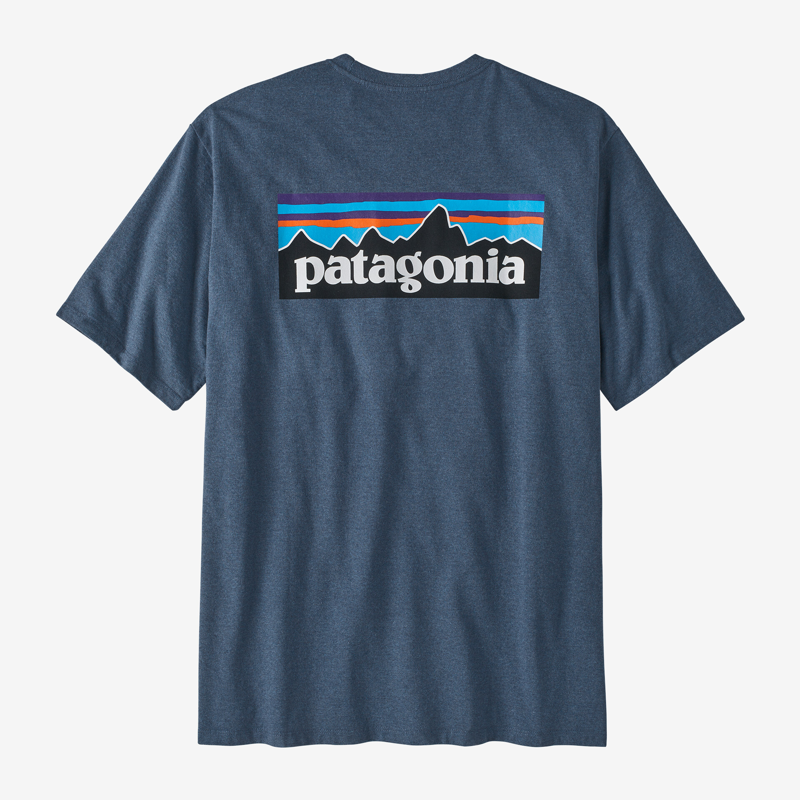 Patagonia P-6 Logo Responsibili-Tee Utility Blue - Mens T-Shirt-1