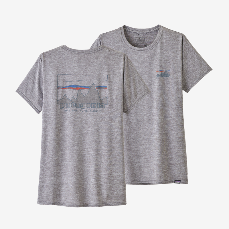 Patagonia Long Sleeve Capilene Cool Daily Graphic Shirt 73 Skyline: Feather Grey - Womens T-Shirt-3