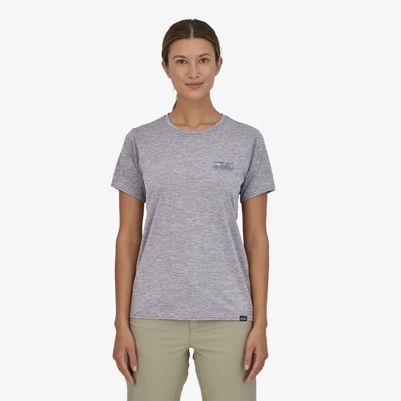 Patagonia Long Sleeve Capilene Cool Daily Graphic Shirt 73 Skyline: Feather Grey - Womens T-Shirt