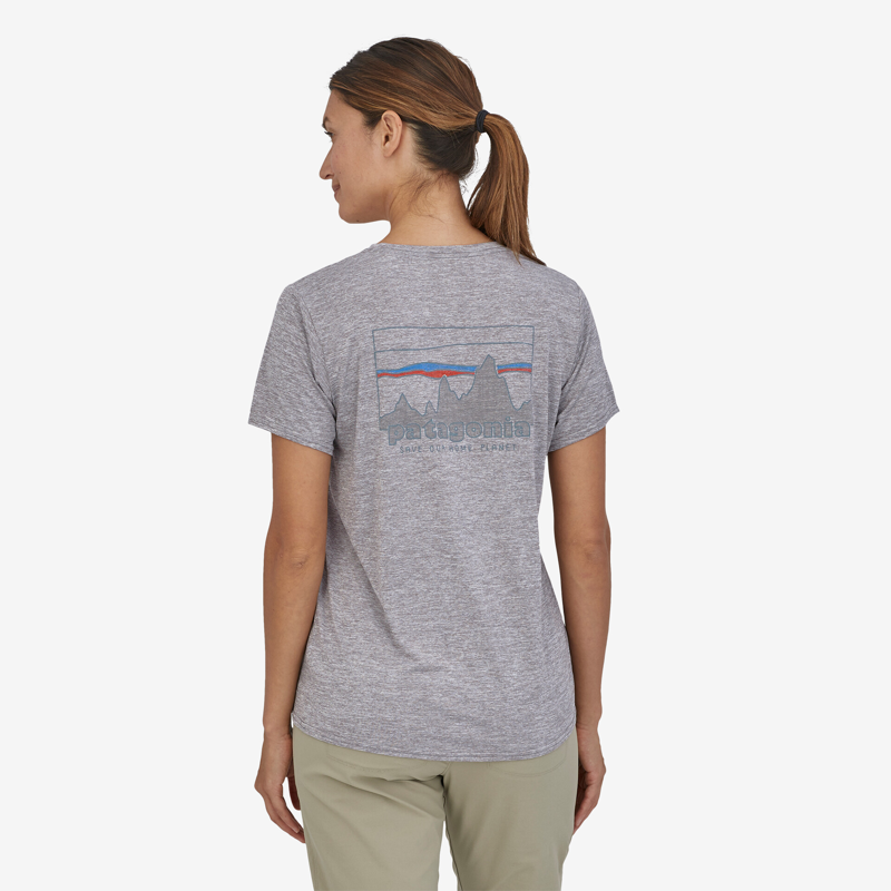 Patagonia Long Sleeve Capilene Cool Daily Graphic Shirt 73 Skyline: Feather Grey - Womens T-Shirt-1