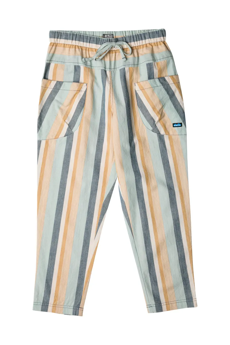 Kavu Woodside Trousers Palisade Stripe - Womens Blue Yellow Pants