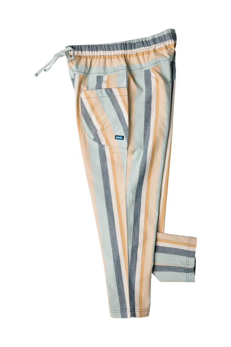 Kavu Woodside Trousers Palisade Stripe - Womens Blue Yellow Pants-2