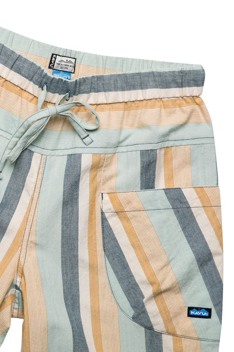 Kavu Woodside Trousers Palisade Stripe - Womens Blue Yellow Pants-3