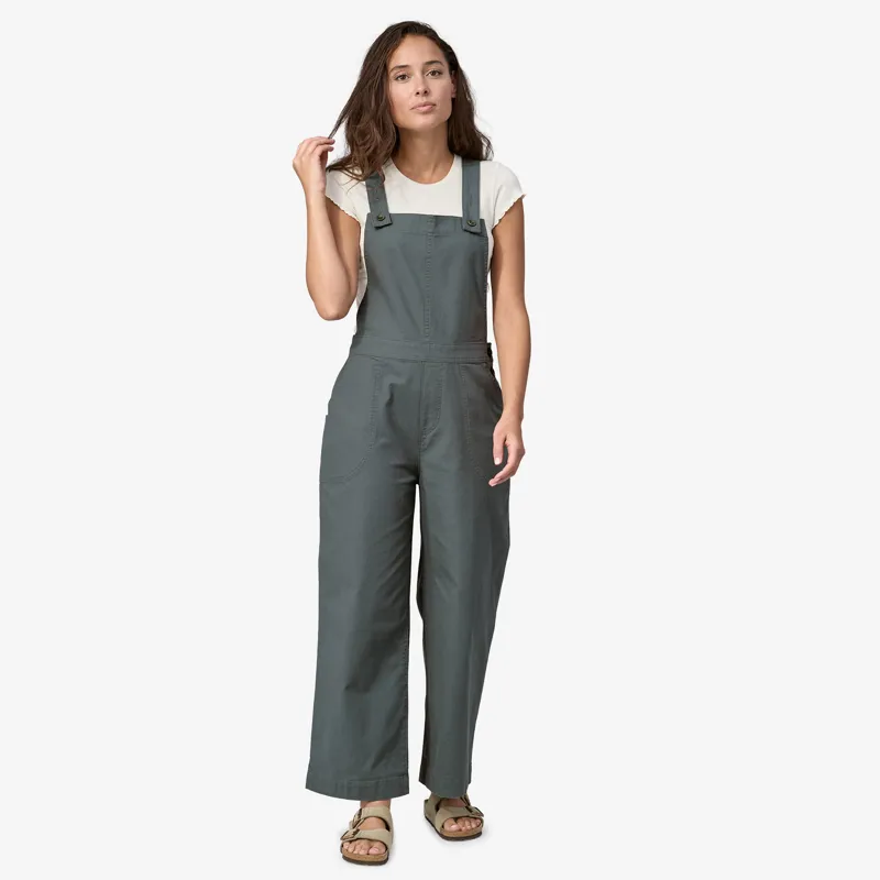 Patagonia Stand Up Cropped Overalls Nouveau Green - Womens Dungarees