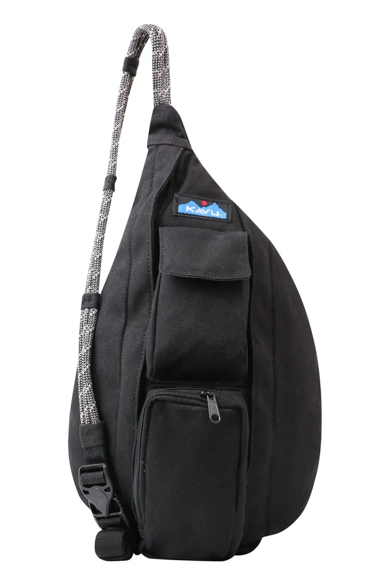 Kavu Mini Rope Bag Black - Unisex Black Sling Pack
