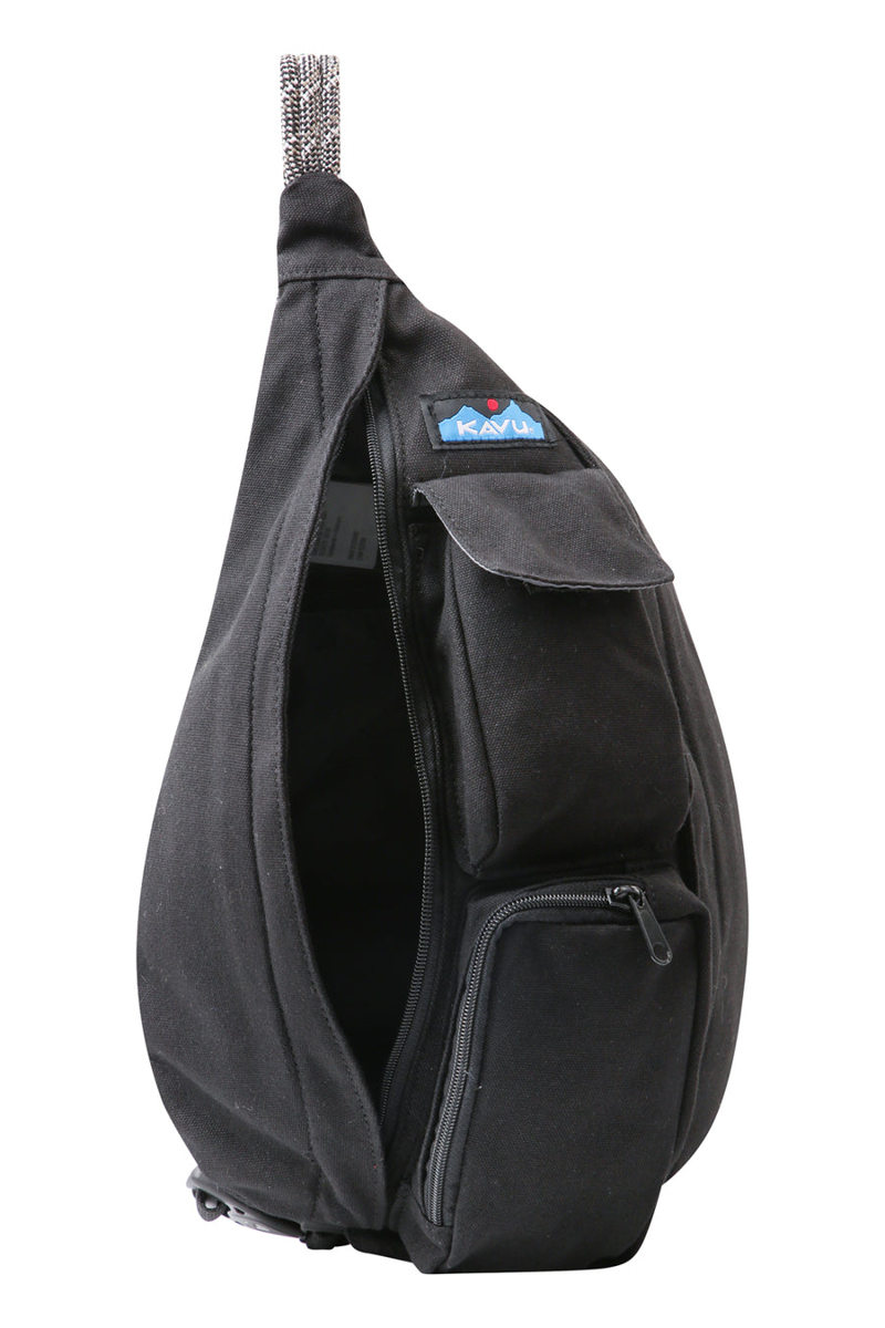 Kavu Mini Rope Bag Black - Unisex Black Sling Pack-2
