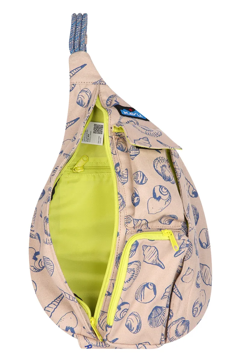 Kavu Mini Rope Bag Shell Life - Unisex Yellow Sling Pack-2