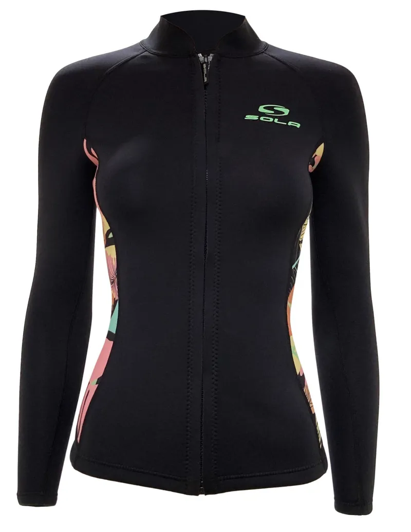 Sola Ignite FZ 2mm Wetsuit Jacket Summer Floral - Womens Wetsuit Top