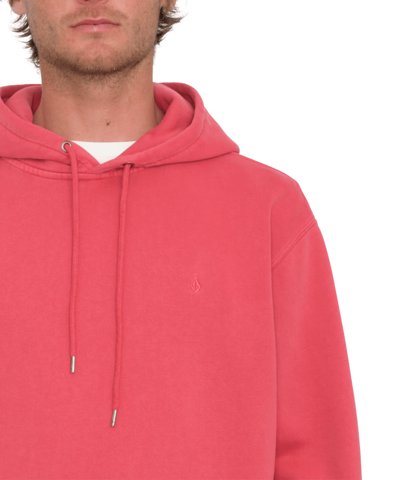 Volcom Single Stone Pullover Hoodie Washed Ruby - Mens Red Hoody Sweatshirt-2