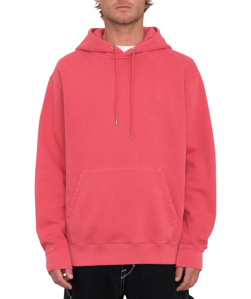 Volcom Single Stone Pullover Hoodie Washed Ruby - Mens Red Hoody Sweatshirt