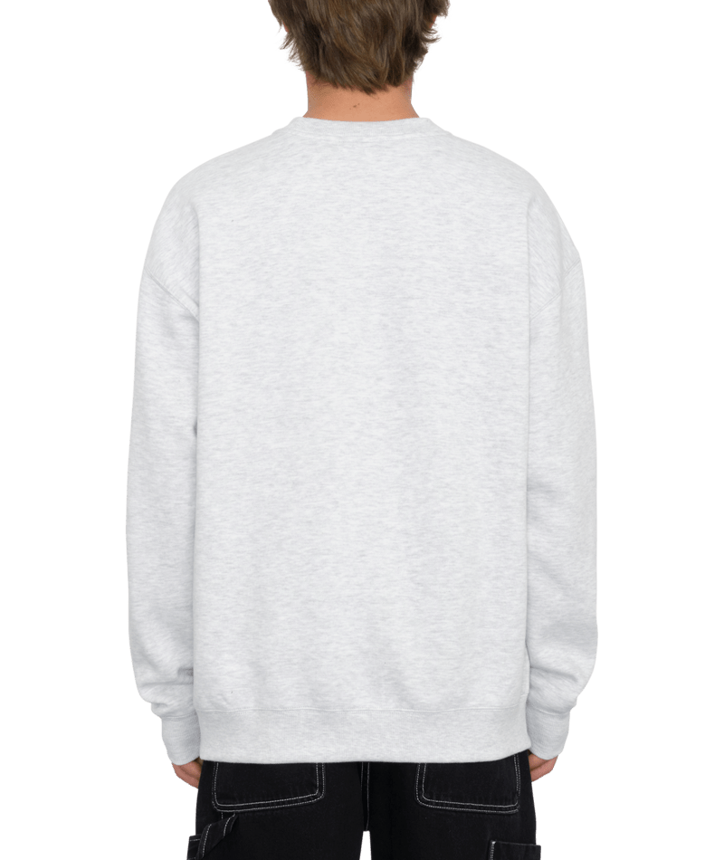 Volcom Stone Crew Fleece Bone Heather - Mens Grey Sweatshirt-1