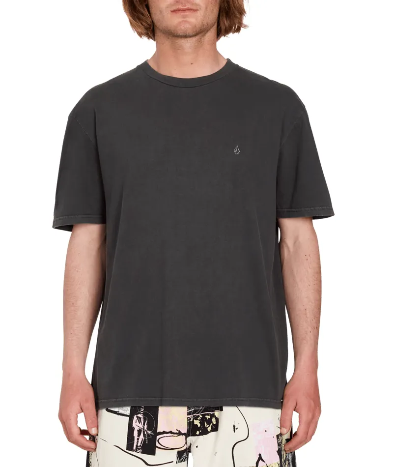 Volcom Solid Stone Emb Short Sleeve Tee Black - Mens T-Shirt