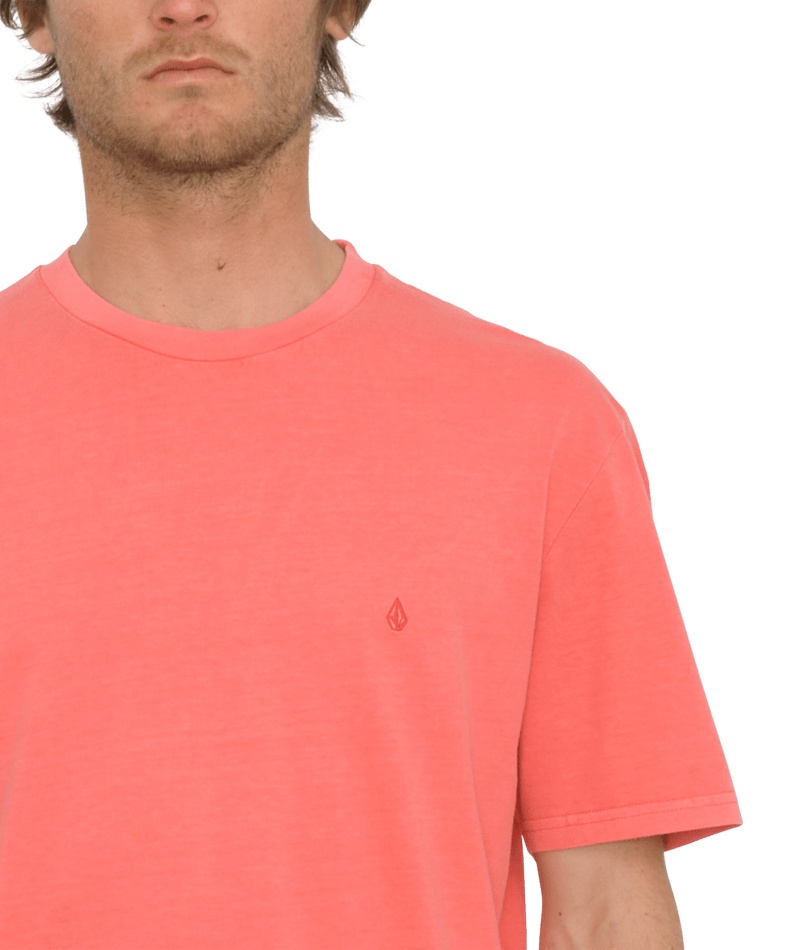 Volcom Solid Stone Short Sleeve Tee Washed Ruby - Mens Red T-Shirt-2