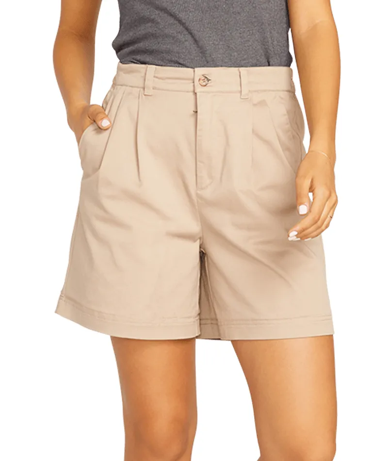 Volcom Frochi Trouser Short Taupe - Womens Beige Shorts  -4