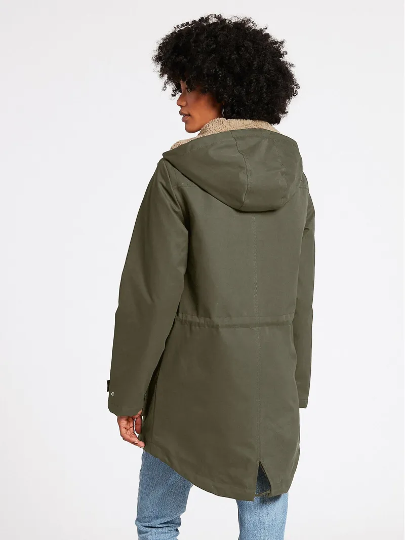 Volcom Walk On By 5K Parka in Army Green-1
