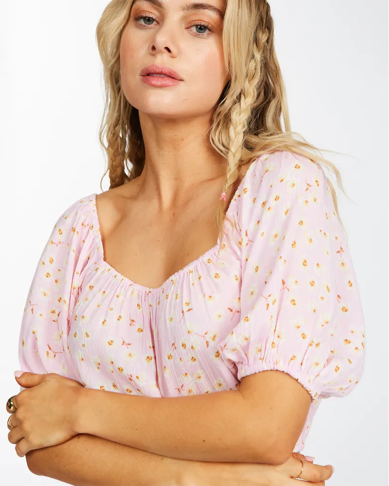 Billabong Sun City Crop Top in Pink Lady-1