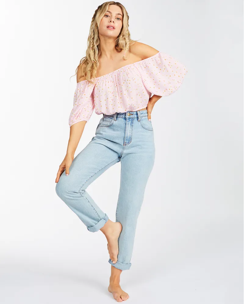 Billabong Sun City Crop Top in Pink Lady-5