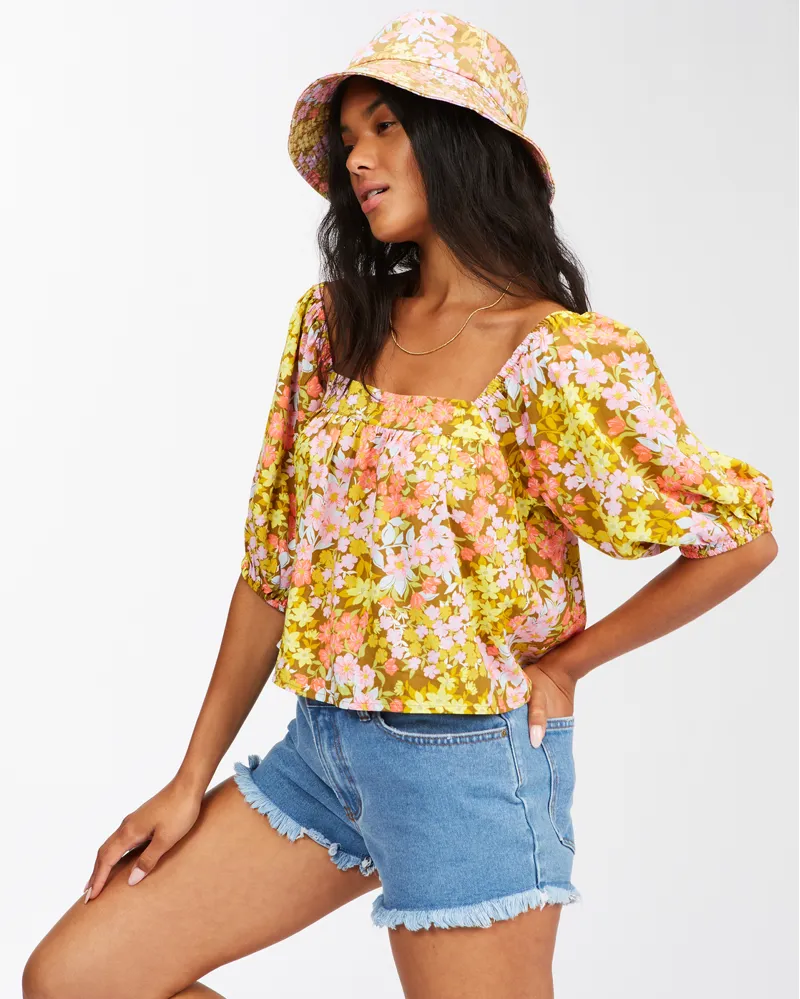 Billabong Beach Daze Crop Top in Moss-1