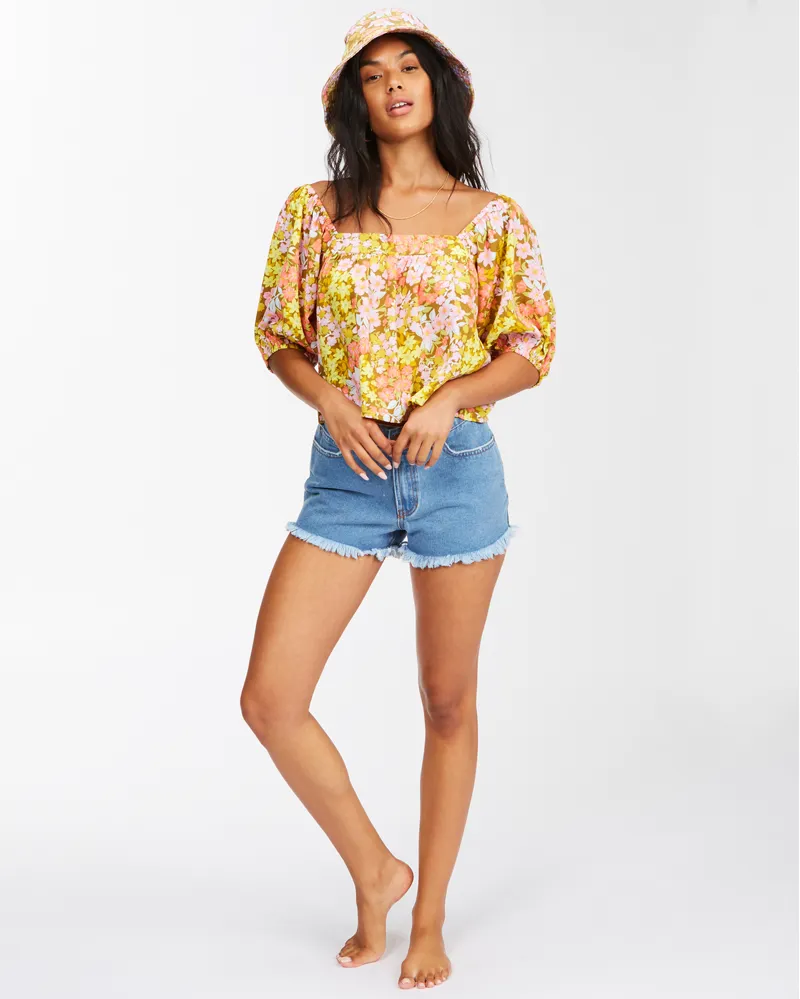 Billabong Beach Daze Crop Top in Moss-2