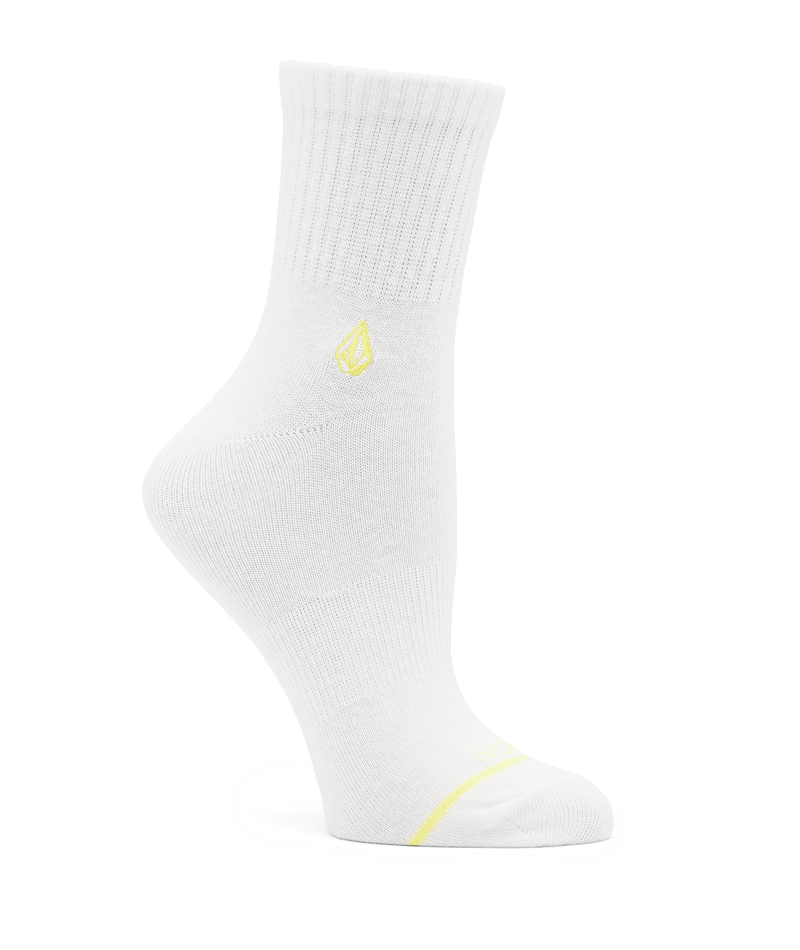 Volcom The New Crew 3 Pack Assorted Crew Socks - Womens Black White-6