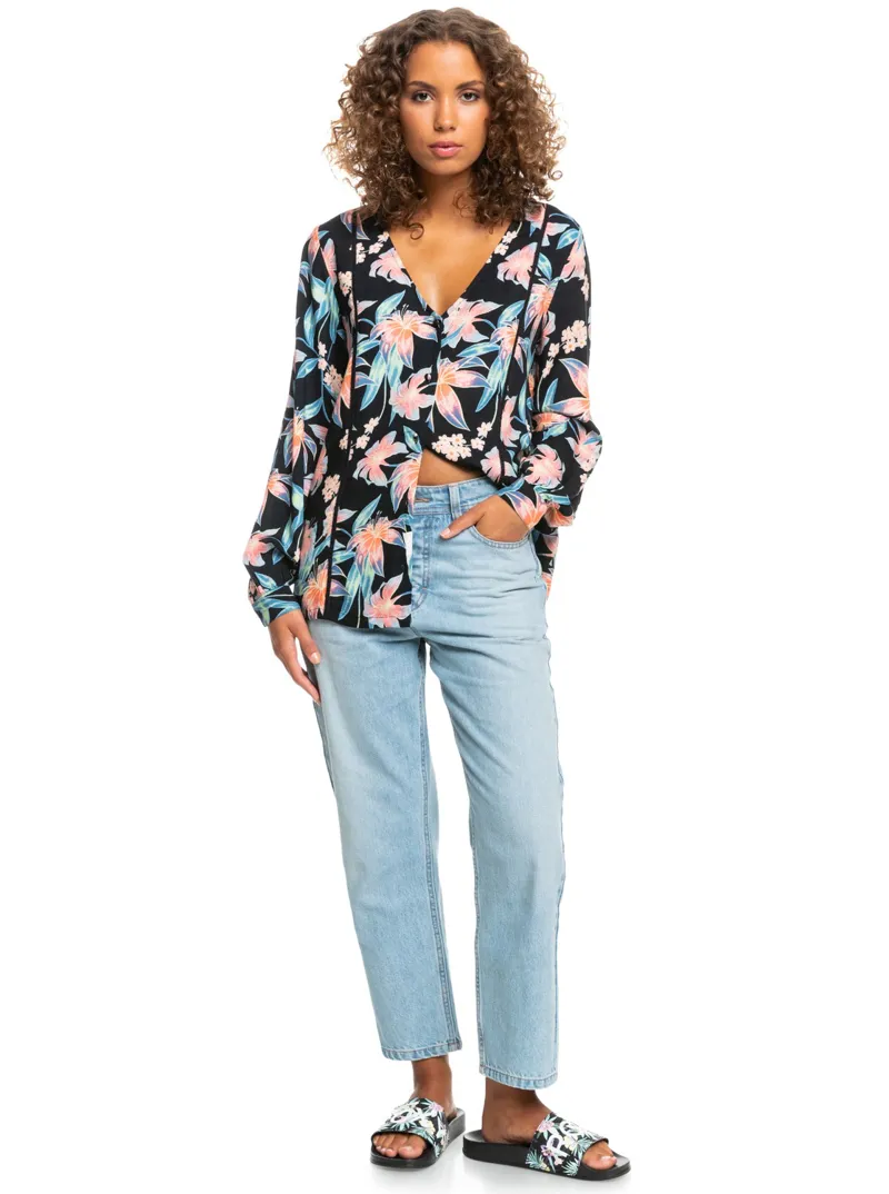 Roxy Soft Feminity Blouse - Anthracite Paradise-4