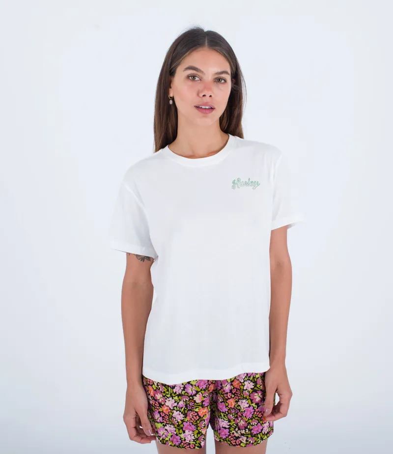 Hurley Live Freely Girlfriend Tee White - Womens T-Shirt-1