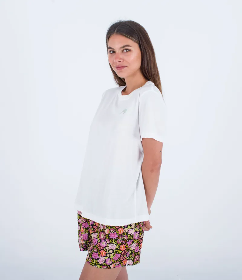 Hurley Live Freely Girlfriend Tee White - Womens T-Shirt-2