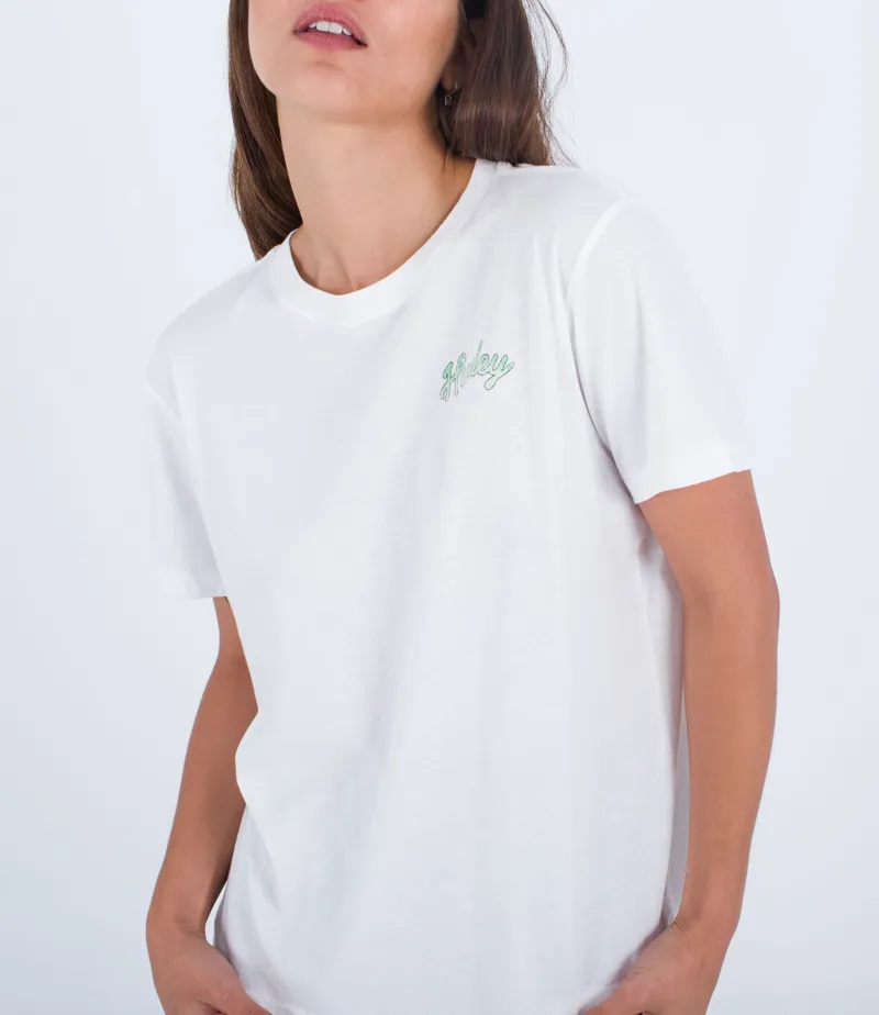 Hurley Live Freely Girlfriend Tee White - Womens T-Shirt-3