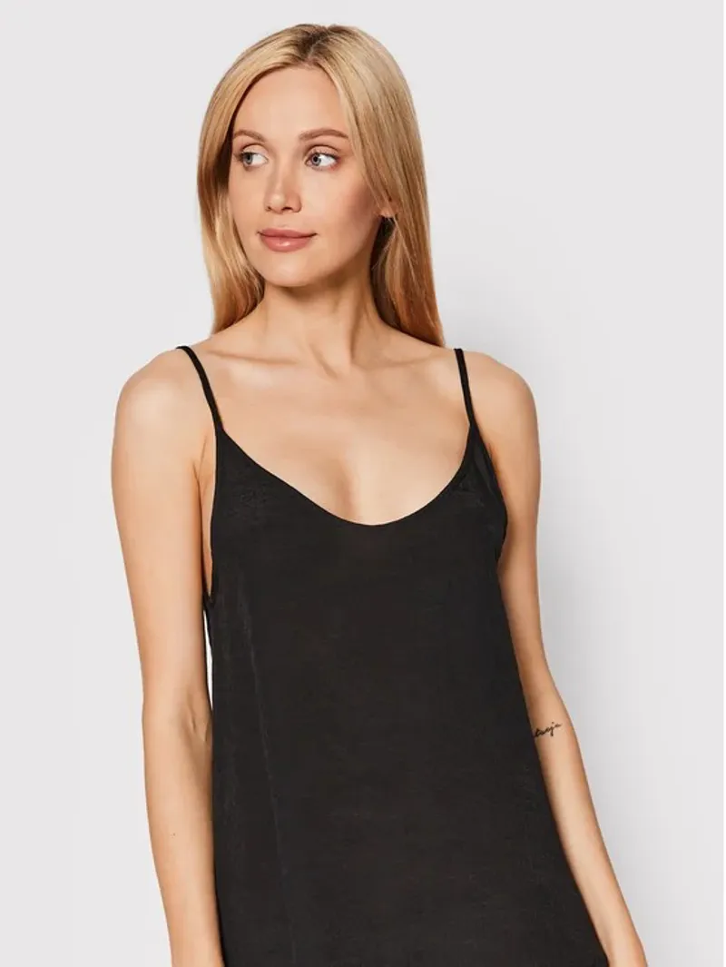 Hurley Solid Mini Dress Coverup - Black-1