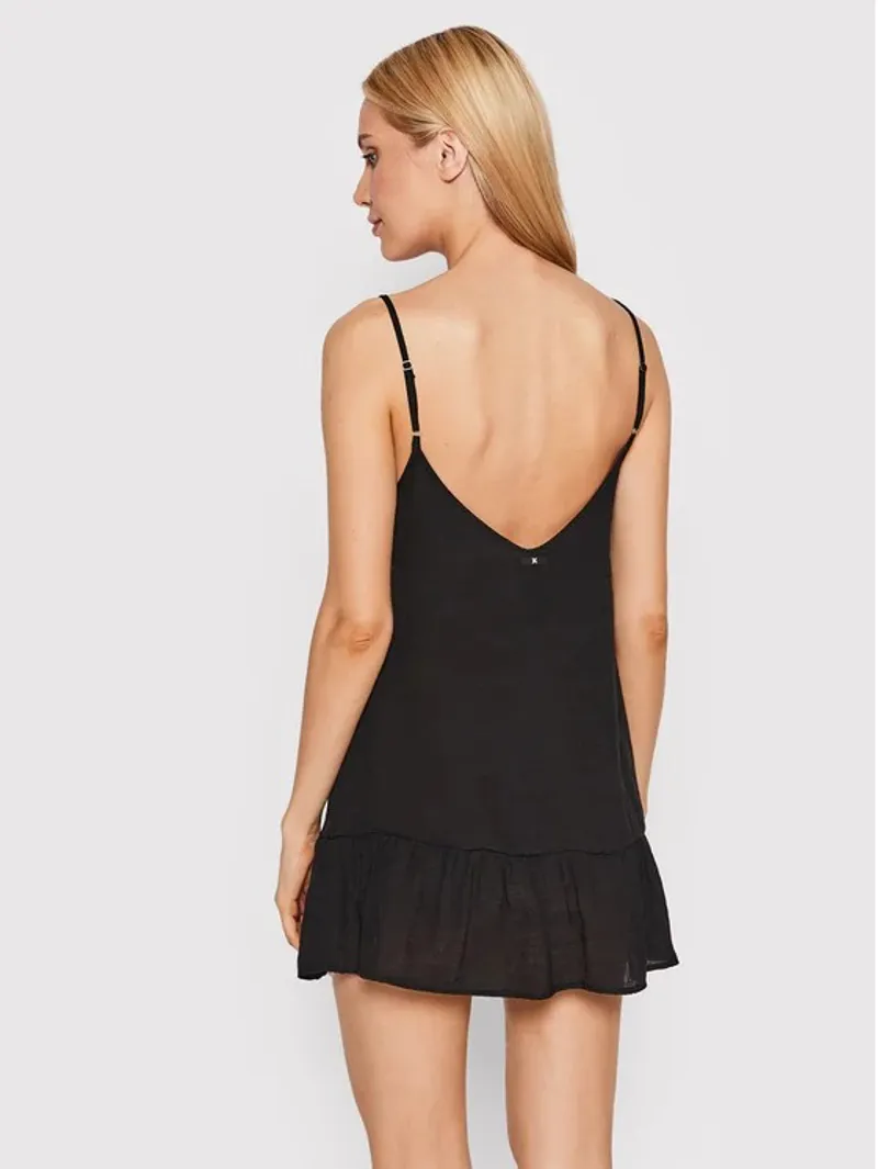 Hurley Solid Mini Dress Coverup - Black-2