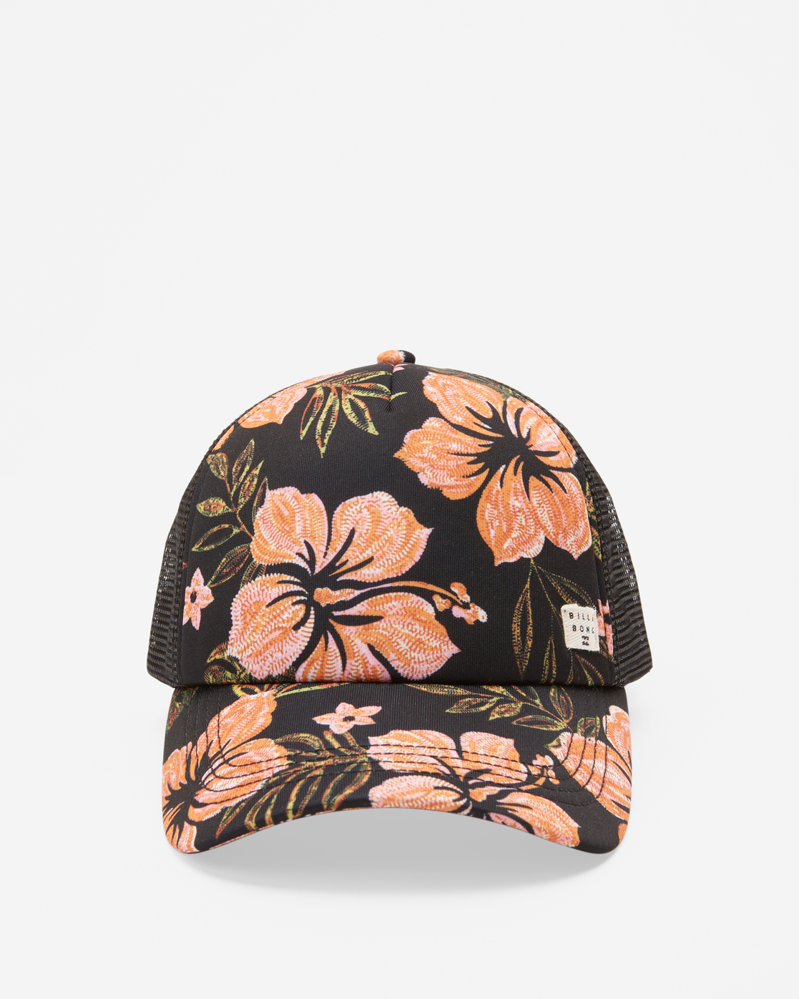 Billabong Heritage Mashup Trucker Black Pebble - Womens Black Hat-1