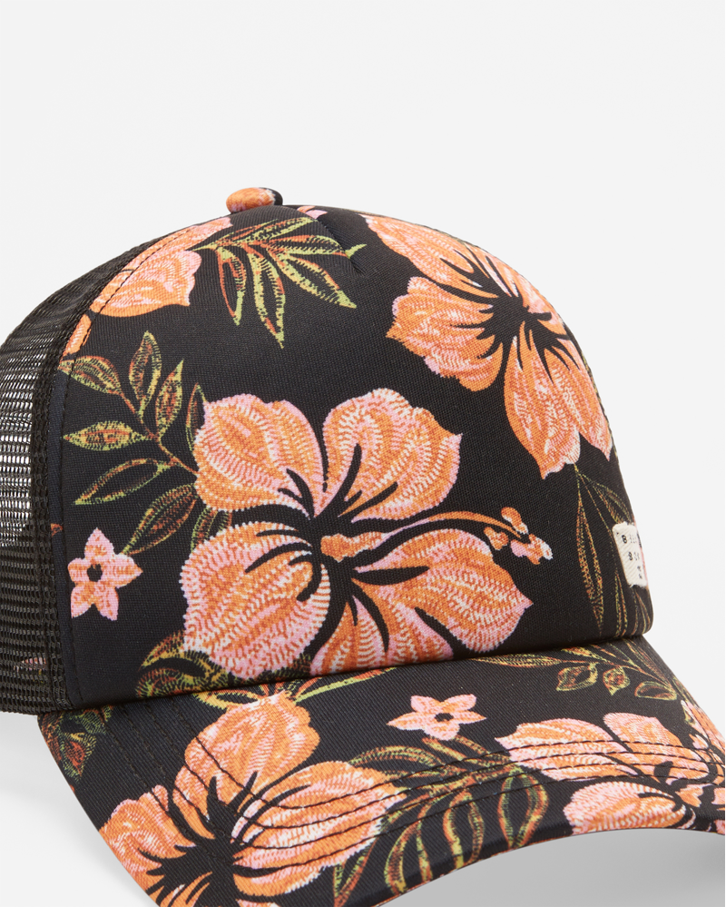 Billabong Heritage Mashup Trucker Black Pebble - Womens Black Hat-3