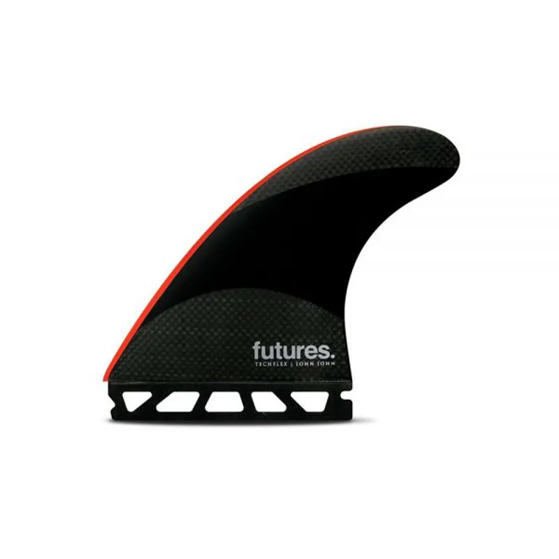 Futures JOHN JOHN Thrusters Techflex Large Black/Neon Red