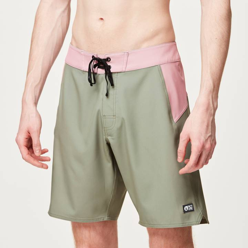 Picture Organic Clothing Journy 19 Boardshorts Green Spray - Mens Green Swim Shorts-3
