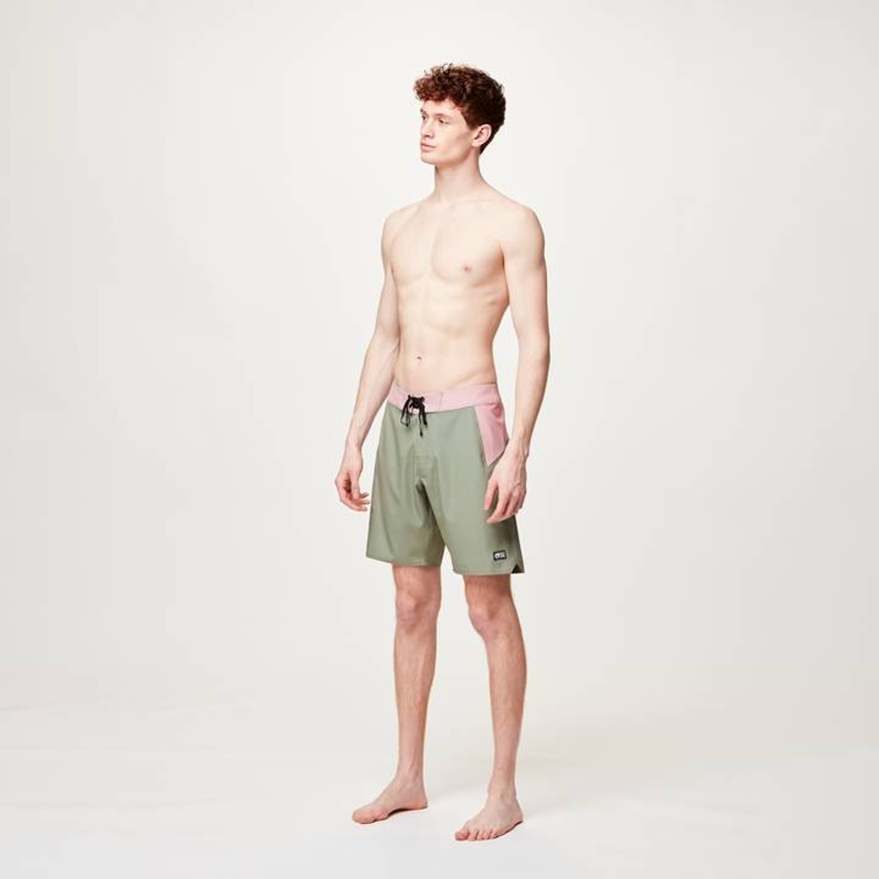 Picture Organic Clothing Journy 19 Boardshorts Green Spray - Mens Green Swim Shorts-2